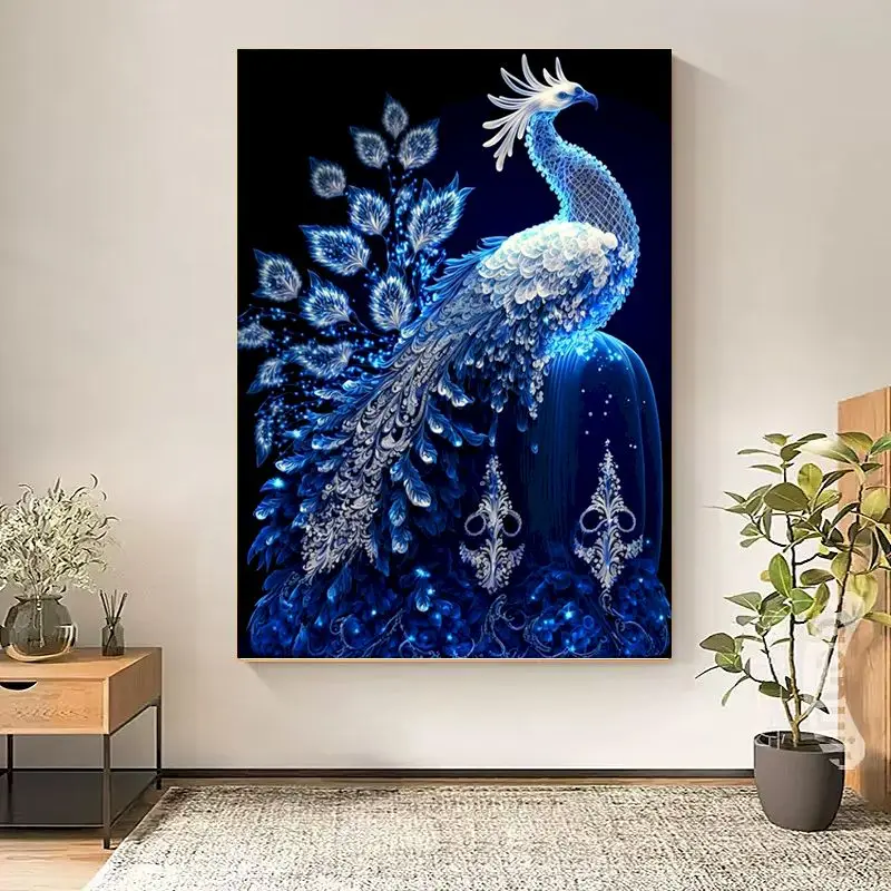 CHENISTORY Набор для рисования по номерам синего павлина взрослых ручная роспись DIY