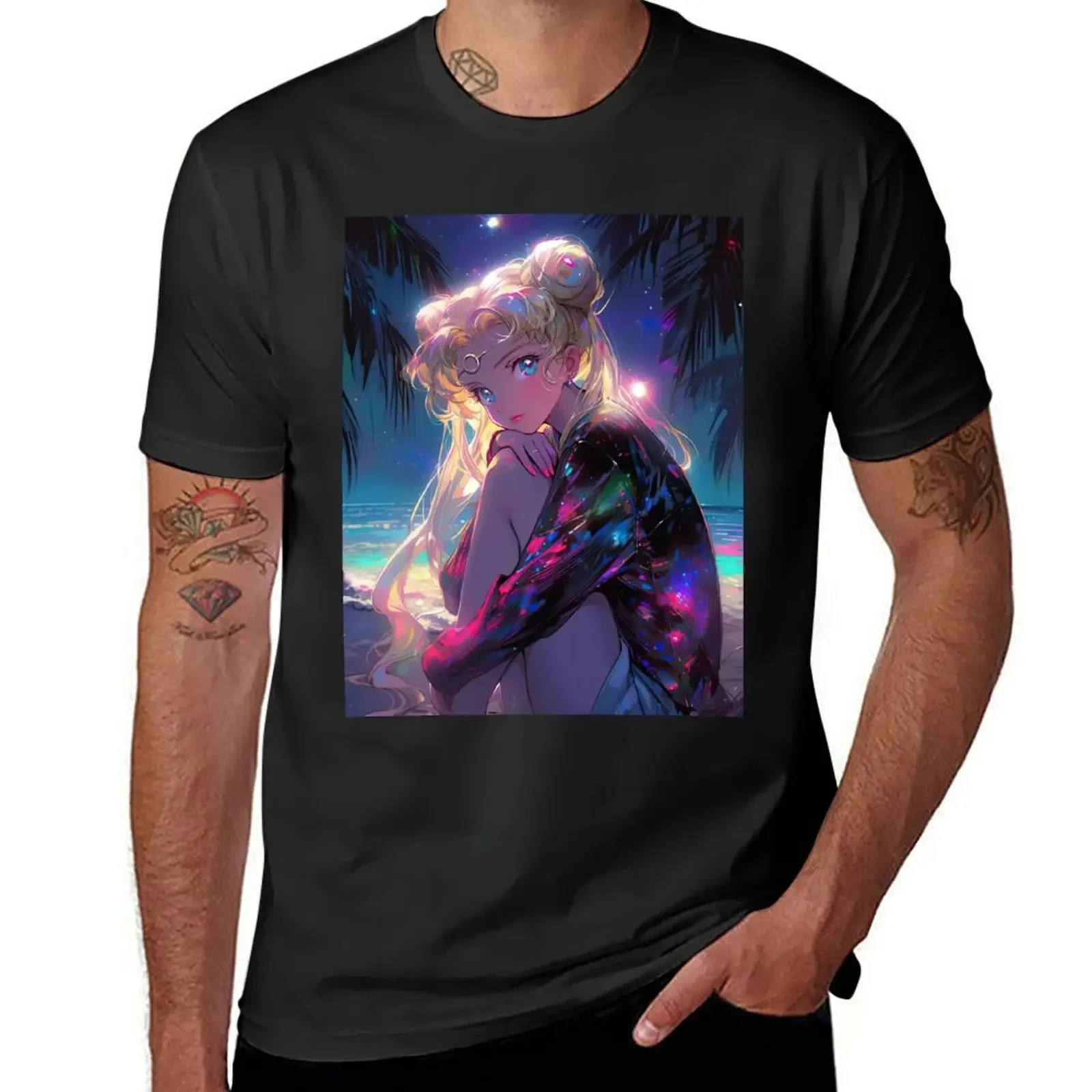 Футболки с надписью Night футболка Usagi на заказ графическим рисунком