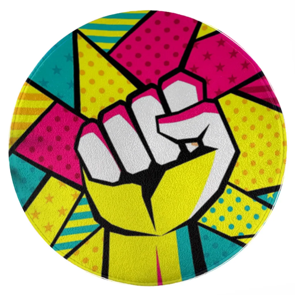 

Pop-Art-Decorative-area living room carpet round carpet flannel play area non slip mat area rug Children room decoration