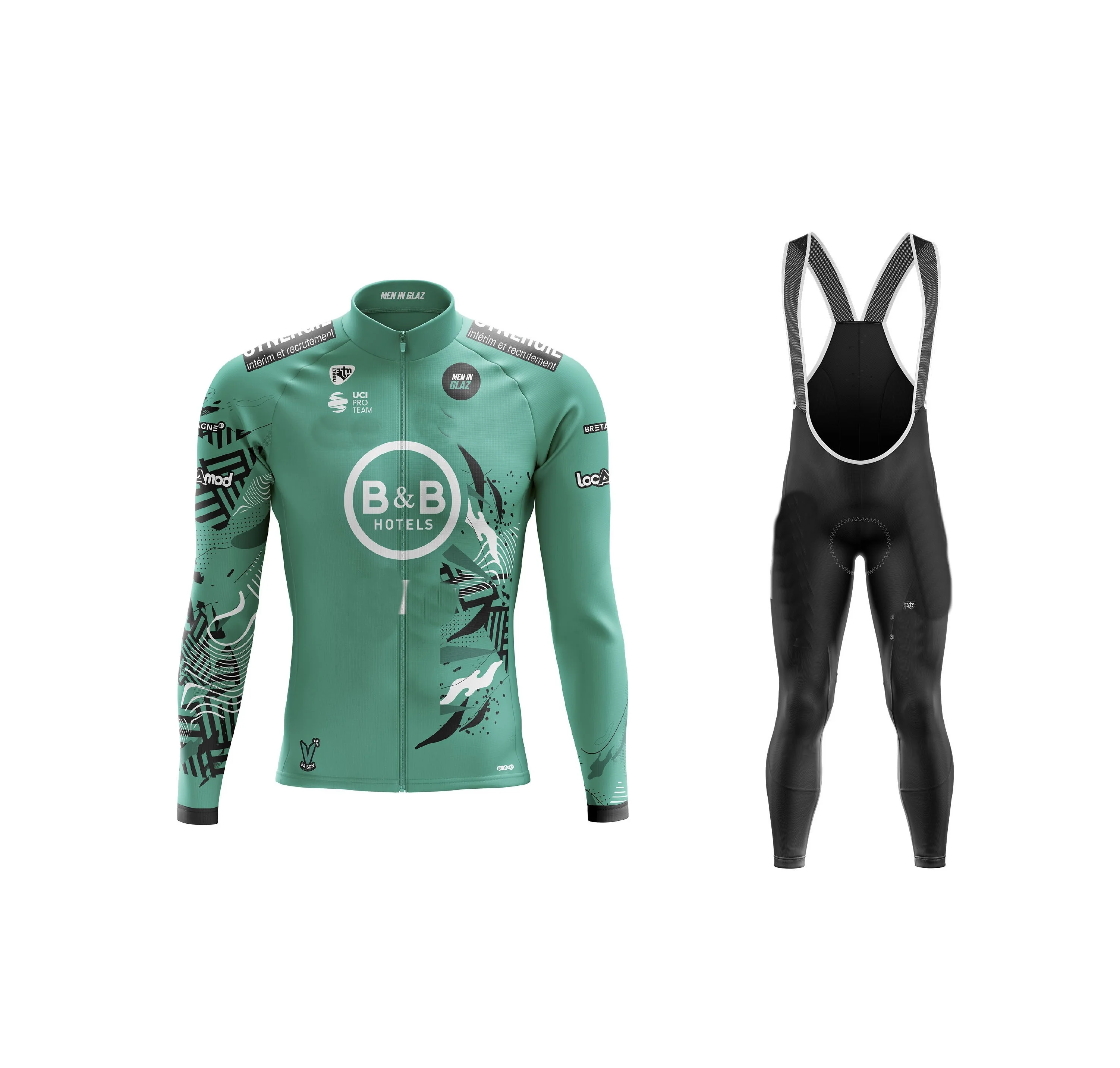 

WINTER FLEECE THERMAL 2022 B&B HOTEL TEAM Cycling Jersey Long Sleeve Bicycle Clothing With Bib PANTS Ropa Ciclismo