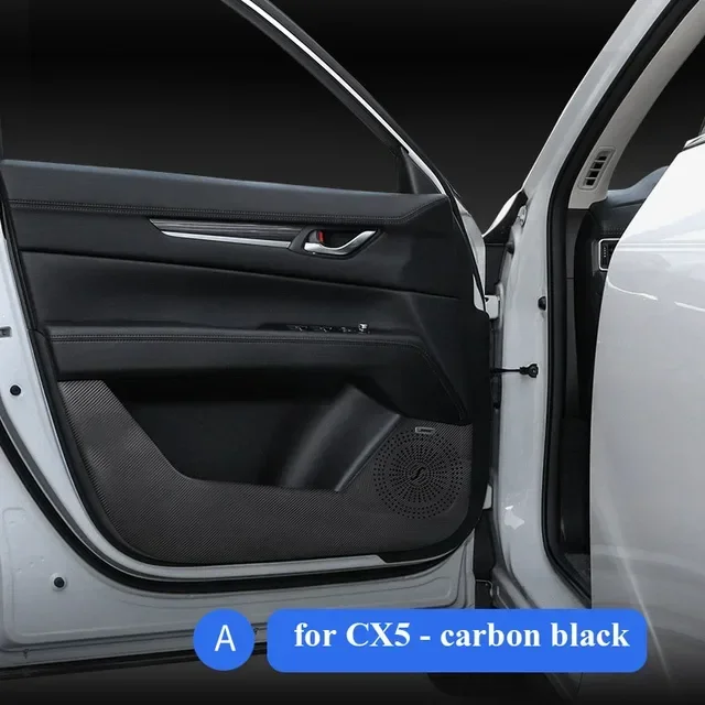 

Для Mazda CX5 CX-5 KF CX8 CX-8 2017-2022 2023 2024 кожаная наклейка из углеродного волокна, противоударная крышка, защитный коврик на порог