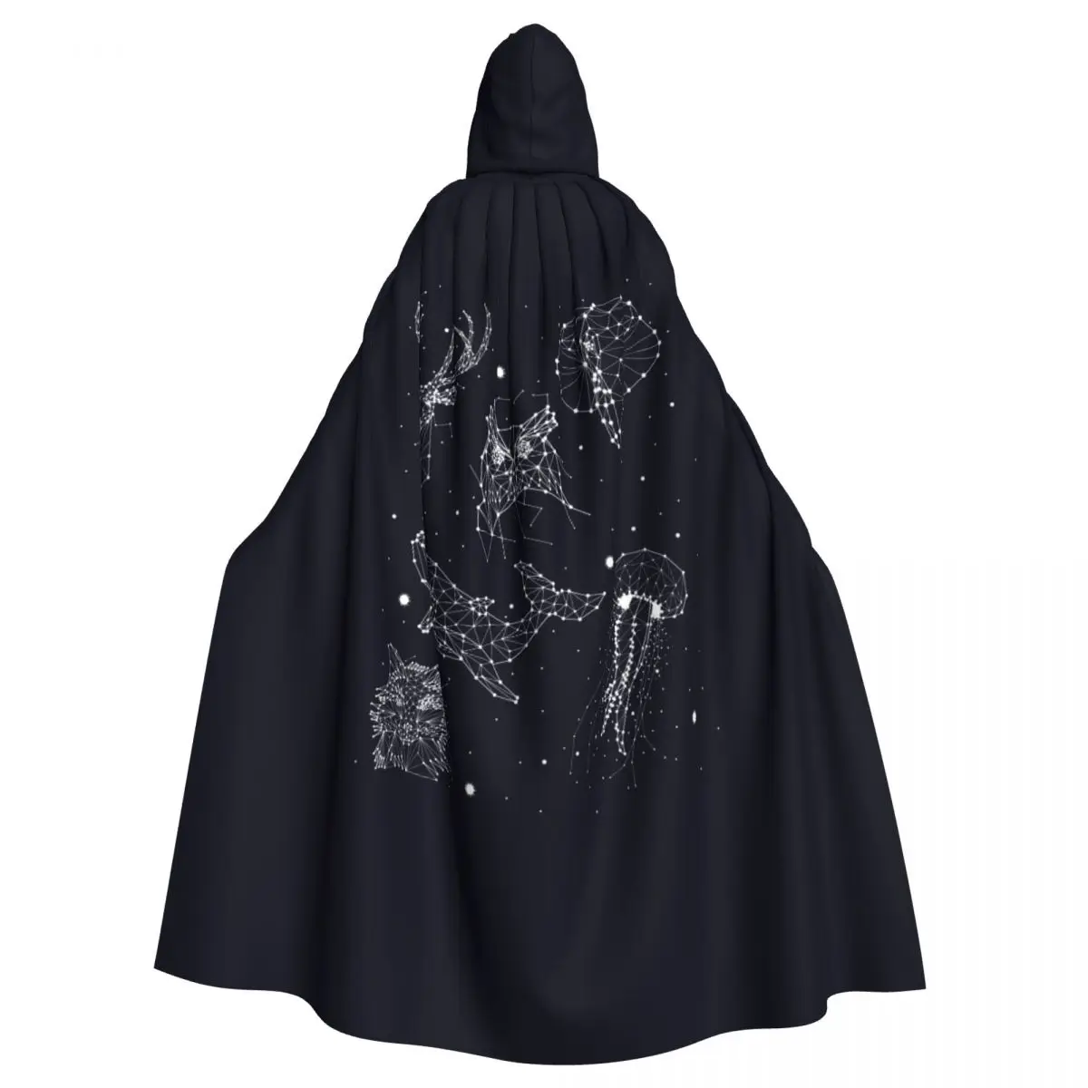 

Adult Cloak Cape Hooded Constellation Elephant Owl Deer Whales Jellyfish Fox Medieval Witch Vampire Elf Purim Carnival Party
