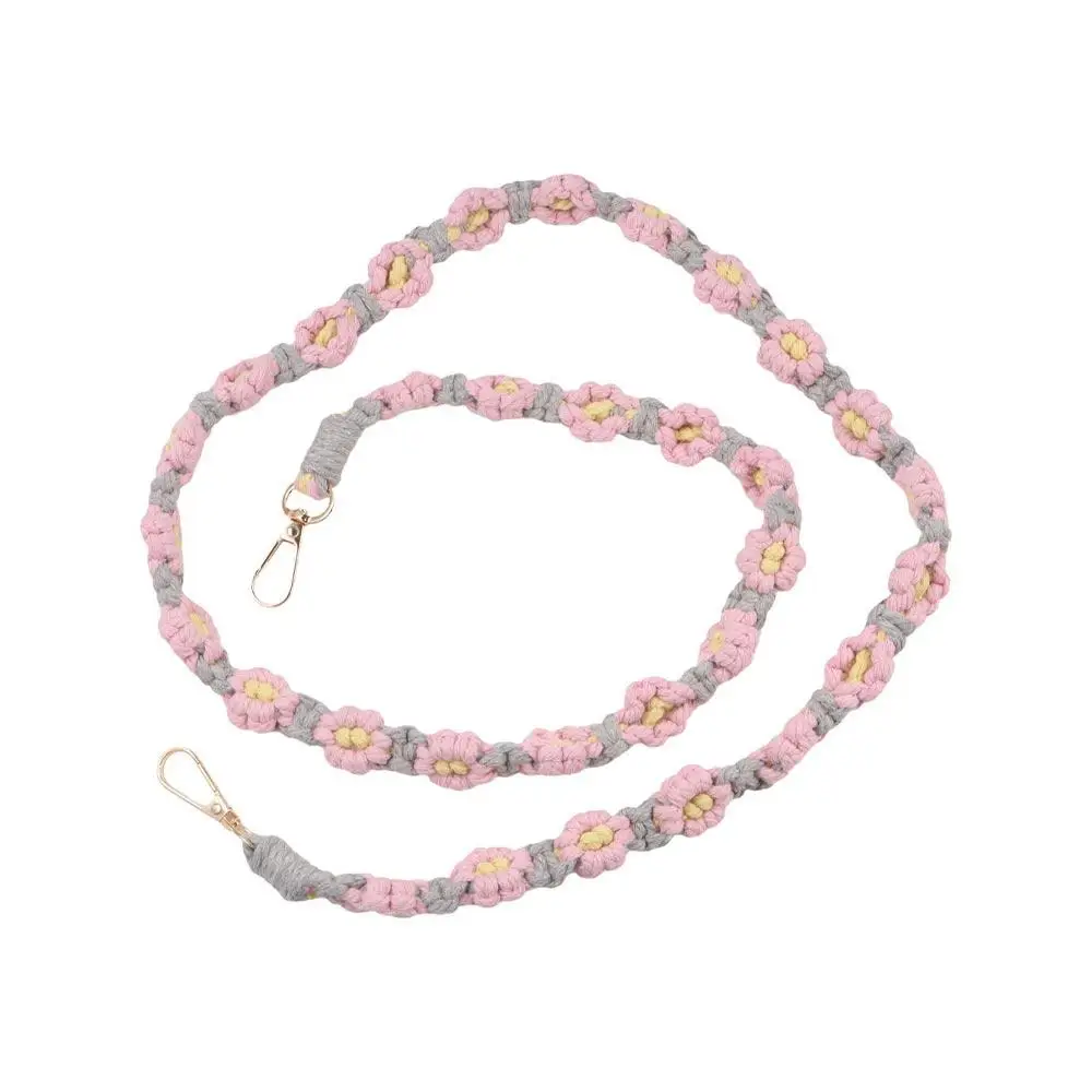 Брелок ручной работы с цветком ромашки макраме милый брелок в стиле бохо