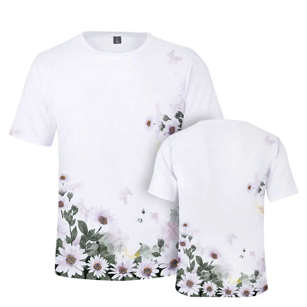 

Lianshuo 2022 Летняя Пляжная повседневная мужская одежда с цветочным 3D принтом, с круглым вырезом и коротким рукавом, футболки большого размера, у...