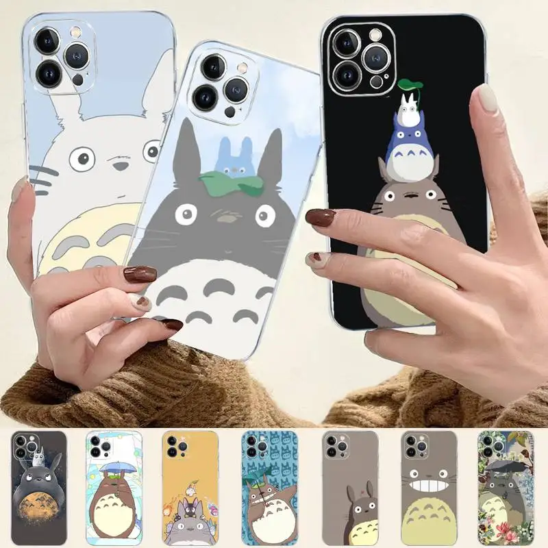 

Anime totoro Phone Case For iPhone 8 7 6 6S Plus X SE 2020 XR XS 14 11 12 13 Mini Pro Max Mobile Case