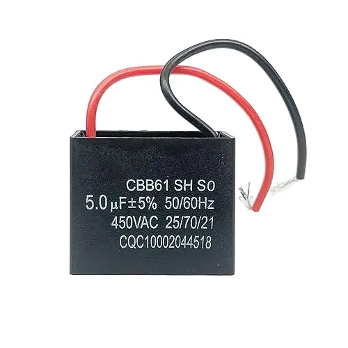 Конденсатор 2 провода 5UF 450VAC CBB61 конденсатор для потолочного вентилятора 50/60Hz