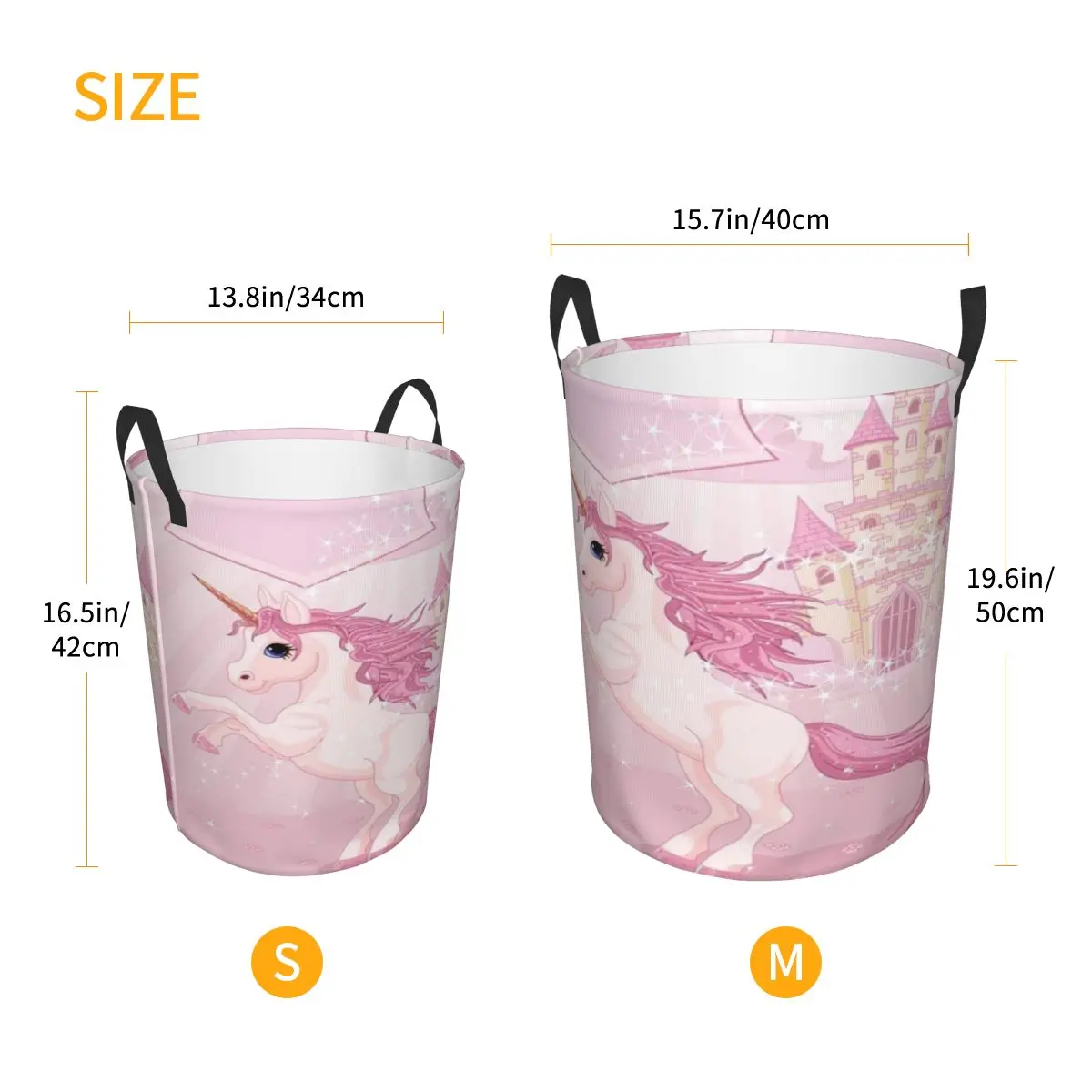 Корзина для белья с единорогом и сказочным замком складная корзина игрушек