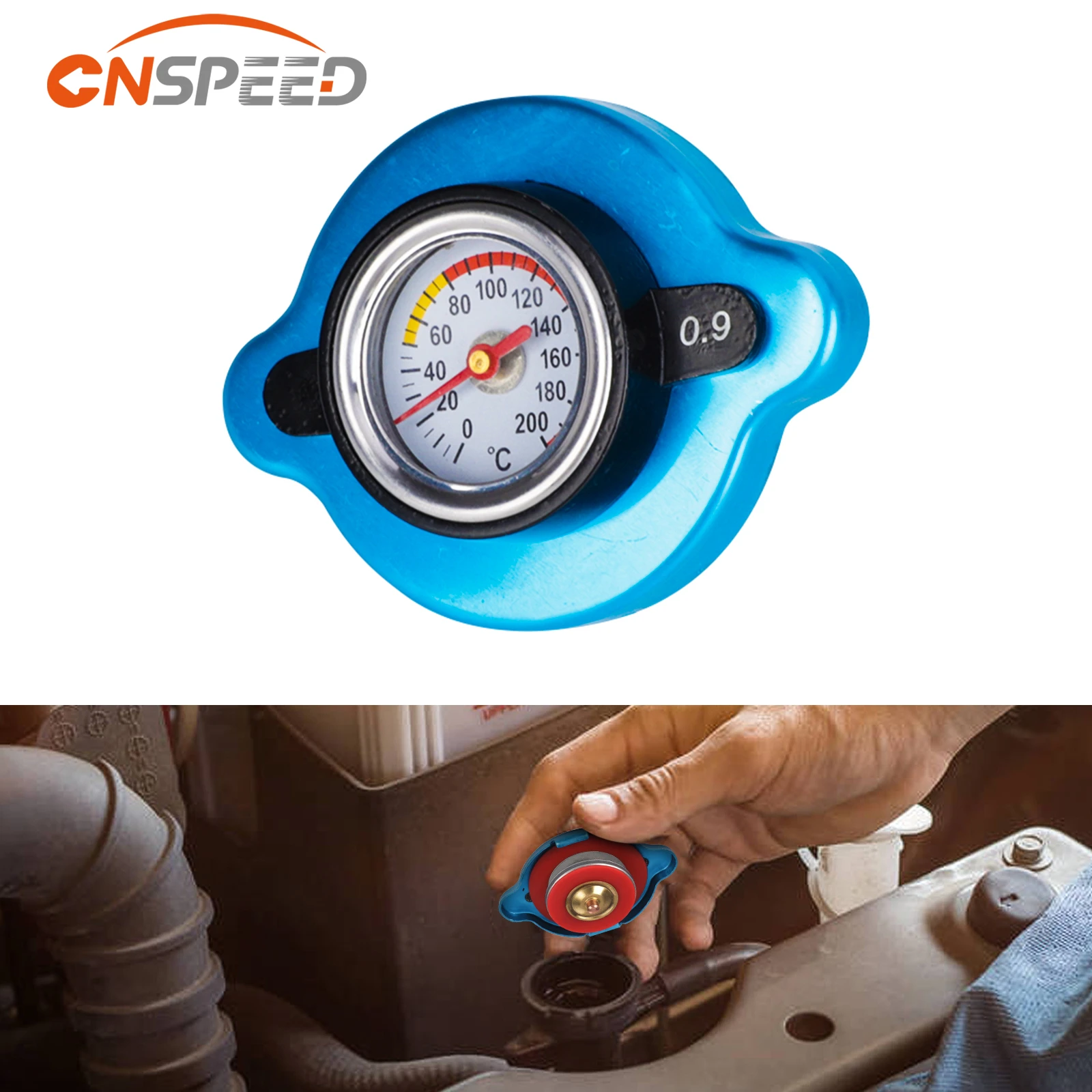 

1Pcs Universal Stainless Thermo Radiator Cap Tank Cover Water Temperature Gauge 0.9 For Excavator Other Machinery Utility Safe