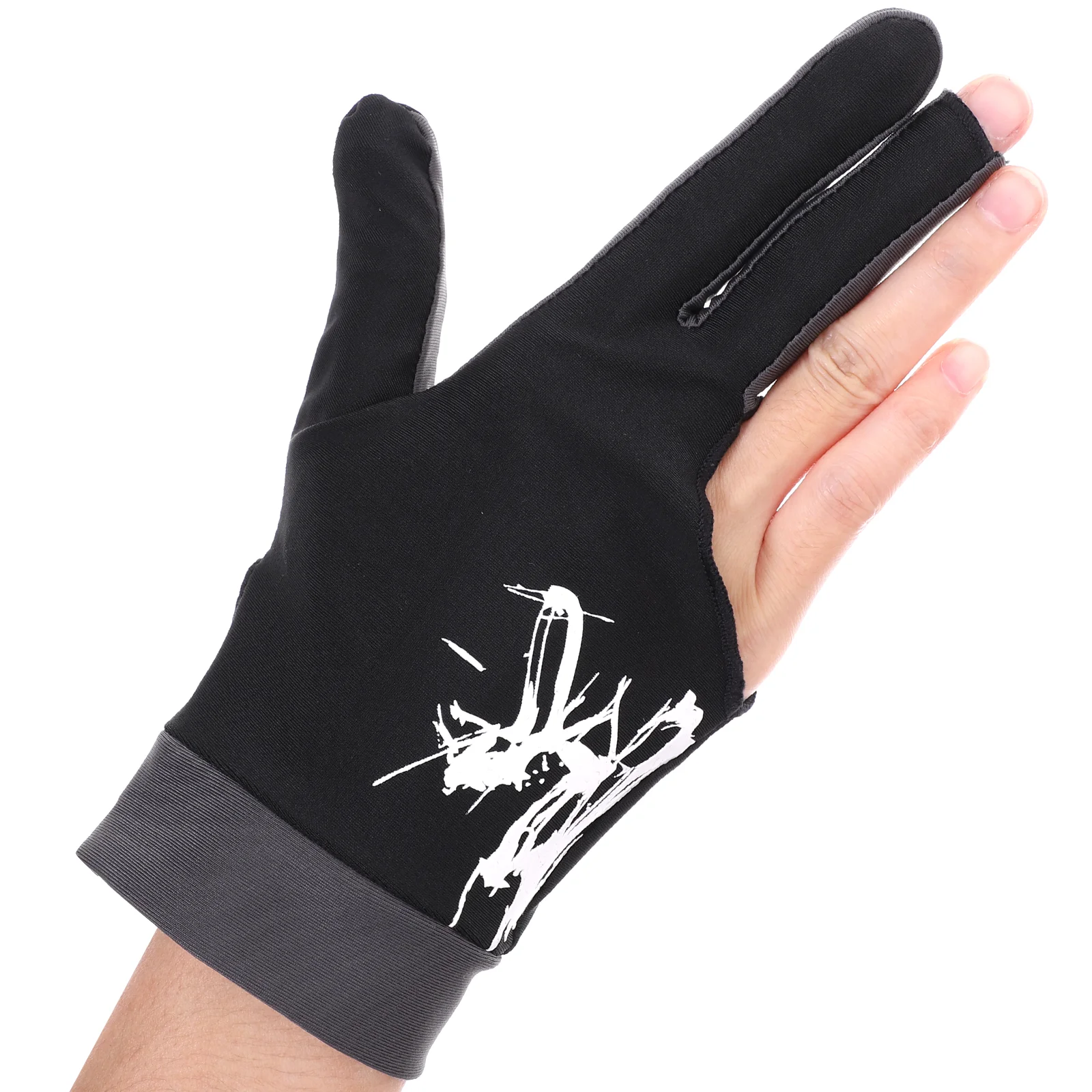 

3 Finger Billiards Snooker Professional Glove Show Pool Glovefor Left Right Hand Size ( Black )