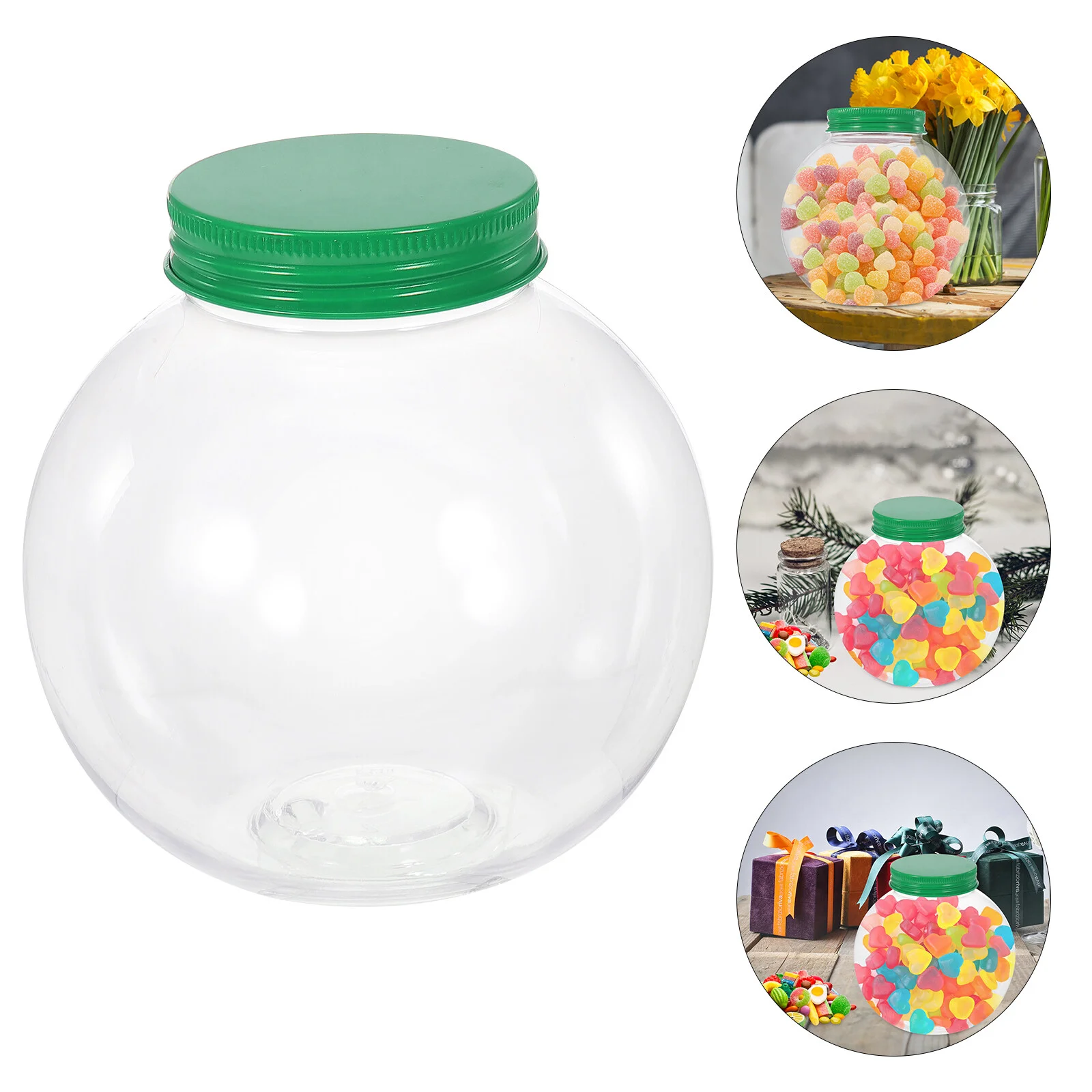 

Box Candy Christmas Gift Jar Party Container Treat Jars Plastic Favor Decorative Cookie Clear Bottle Lid Xmas Goodie Snack