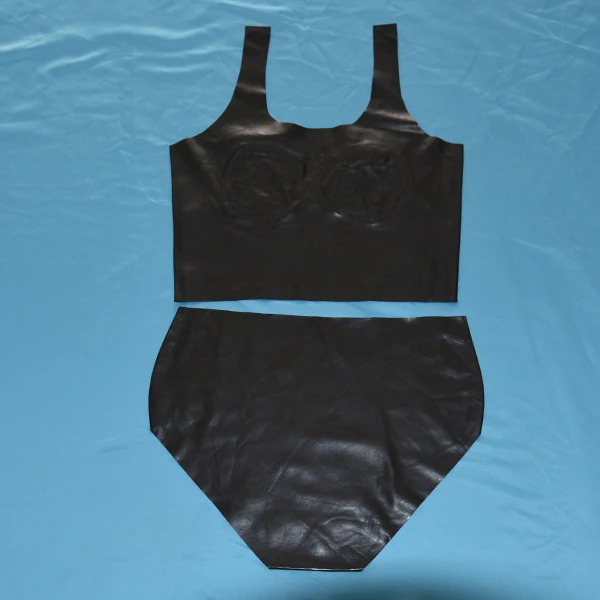 Женская латексная жилетка с бюстгальтером