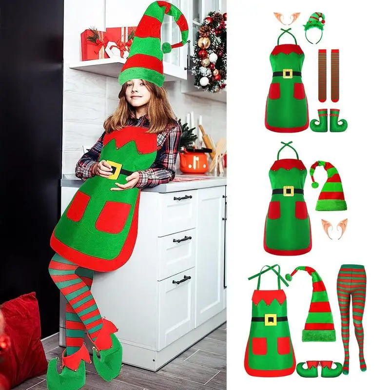 

Christmas Elf Cosplay Costume Green Pink Suit For Women Outfit Christmas Carnival Party Fancy Dress New Year Adult Clothes