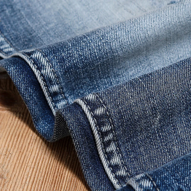 Vintage Fashion Men Jeans Retro Blue Elastic Slim Fit Hole Ripped Jeans Men Trousers Patched Designer Casual Denim Pants Hombre