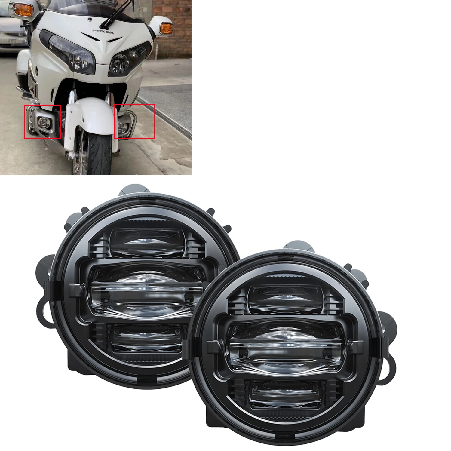 

DOT Approved Motorcycle Waterproof LED Fog Light Lamp With Mounting Bracket For Honda Goldwing 1800 GL1800 2006-2010 2012-2017