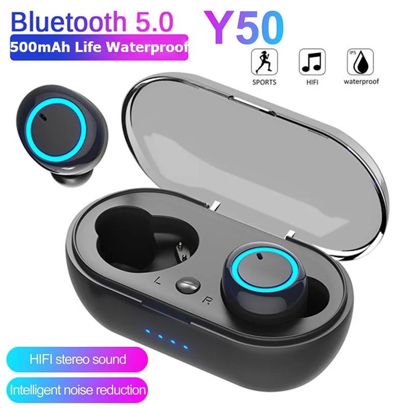 

Mini Y50 TWS Bluetooth Wireless Earphone In-ear Wireless Earbuds Stereo 9D Hifi Fone Bluetooth Headphones For All Smartphone