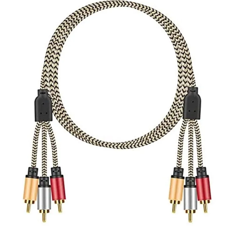 

‎Ventilation cable 3RCA for 3 RCA audio, for male video, gold-plated AV cable for STB, DVD, VCD TV, amplifier cable, RCA input‎