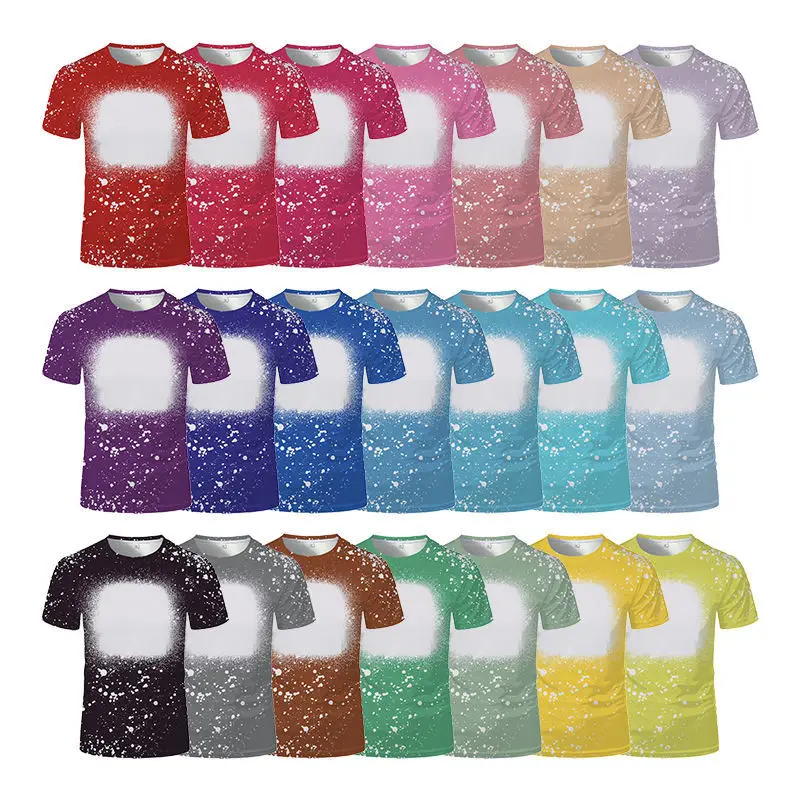 

Sublimation Blank Tiedye T Shirts Unisex Tye Die Tee Tops Polyester Short-Sleeve Tshirt For DIY Heat Transfer Print Logo Image