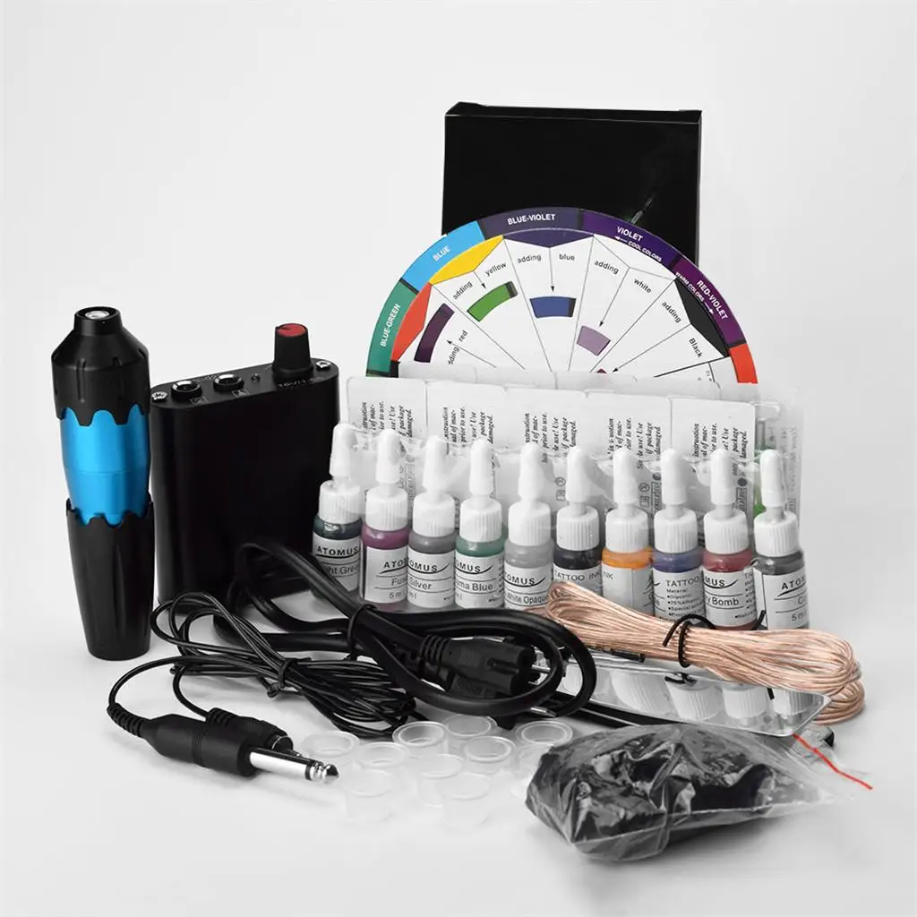 

Powerful Compelte Tattoo Machine Set Pen Power Supply Cartridge Needles