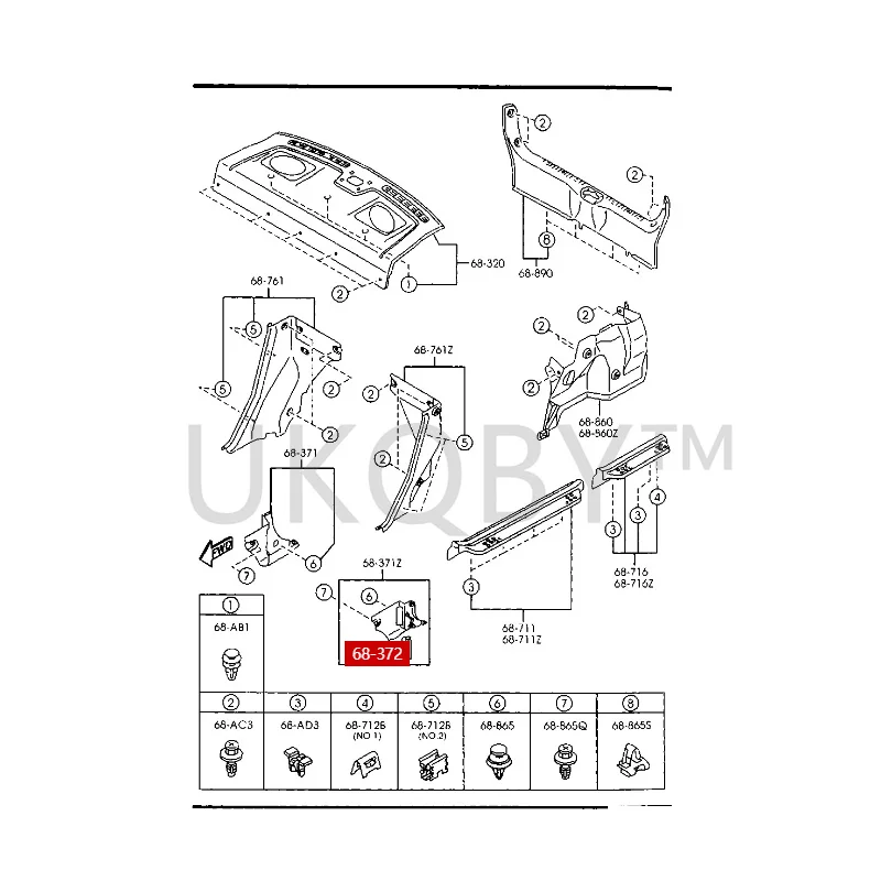 BJ0E68381 Suitable for Ma zd a 323 Fumeilaihai Fuxing Pulima Car fuse box cover