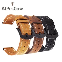 italian leather watch band strap 18mm 20mm cow leather wristband for watch high quality 22mm cowhide watch strap customized