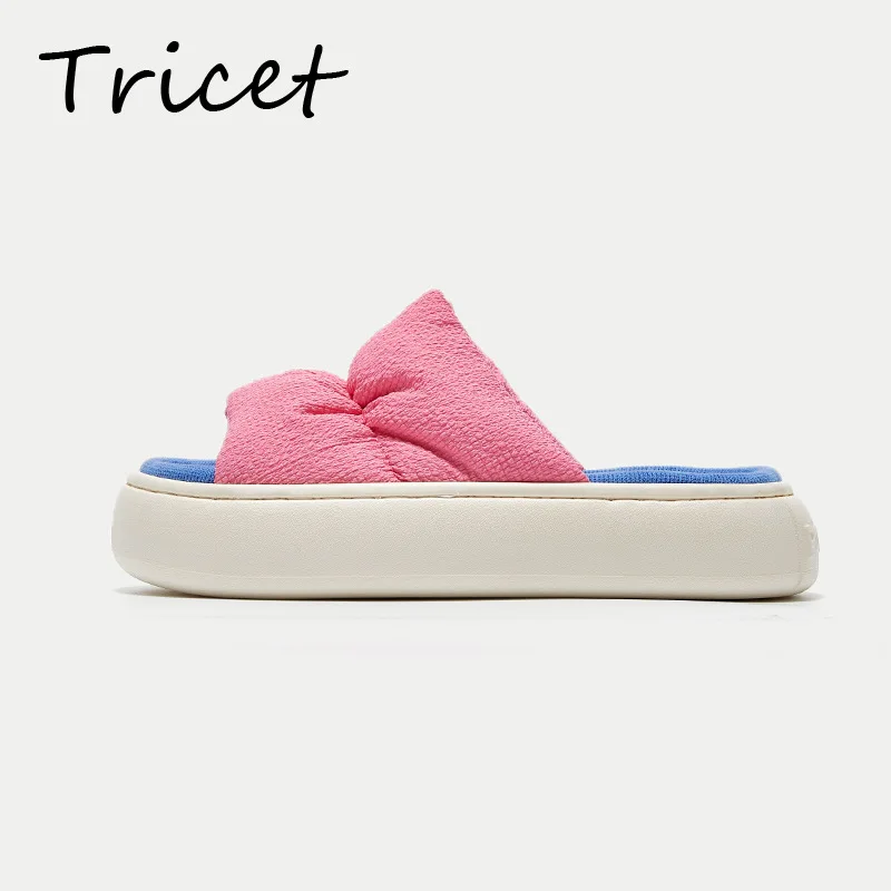 Тапки женские хлопковые для дома мягкая подошва шлепанцы роскошные модные