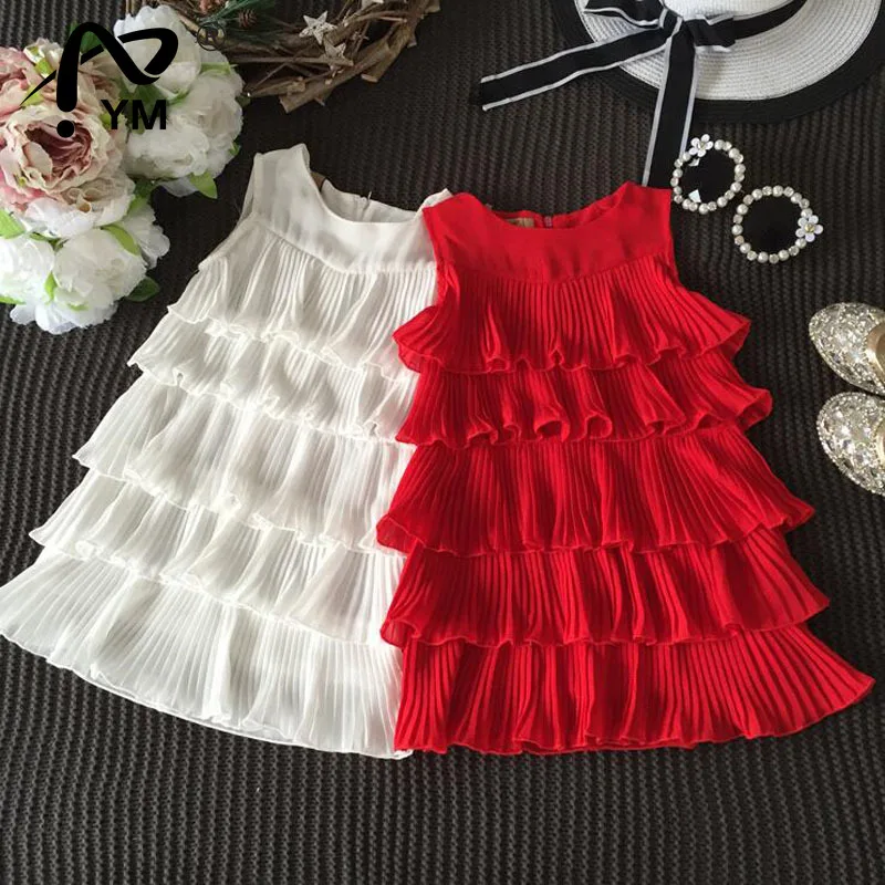 

New Children Girl Clothing Summer Sleeveless Dressing Dancing Dresses For 2-8 Year Baby Girl