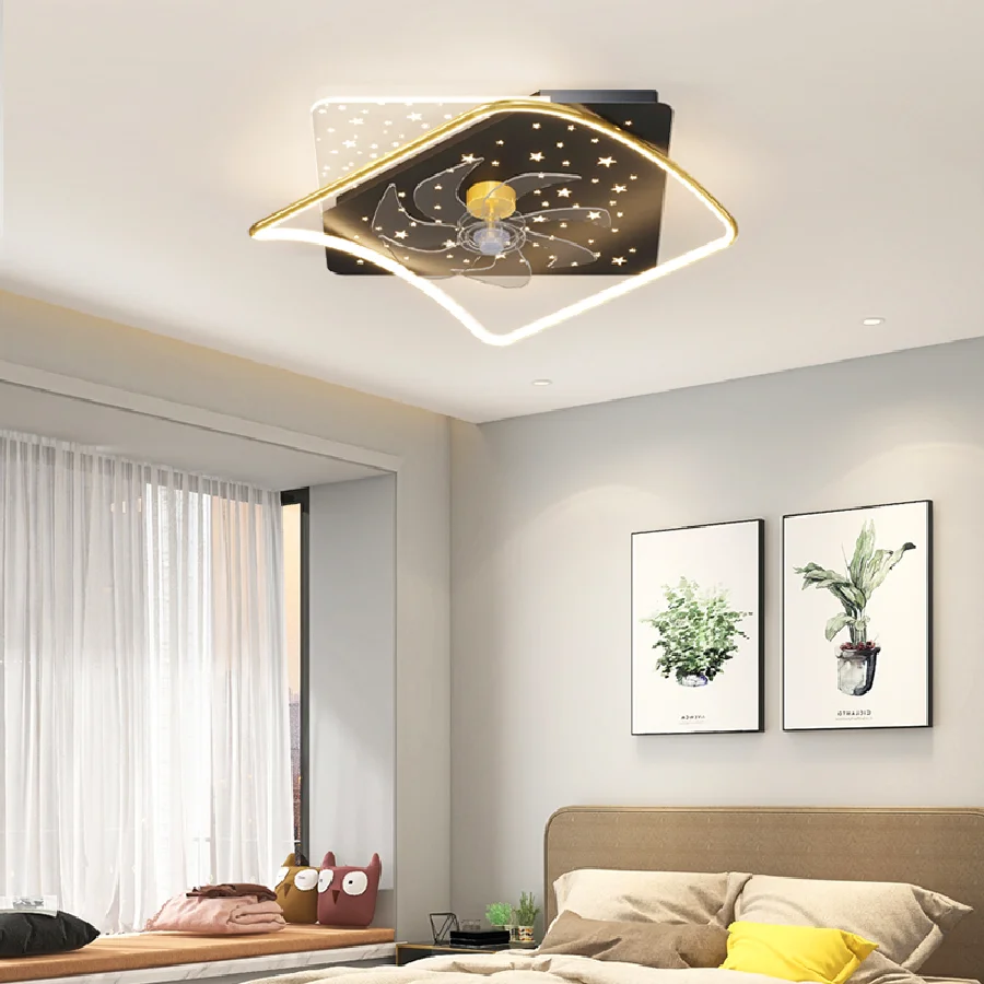 

Living room decoration bedroom decor led Ceiling fans with lights remote control dining room Ceiling fan light indoor lighting
