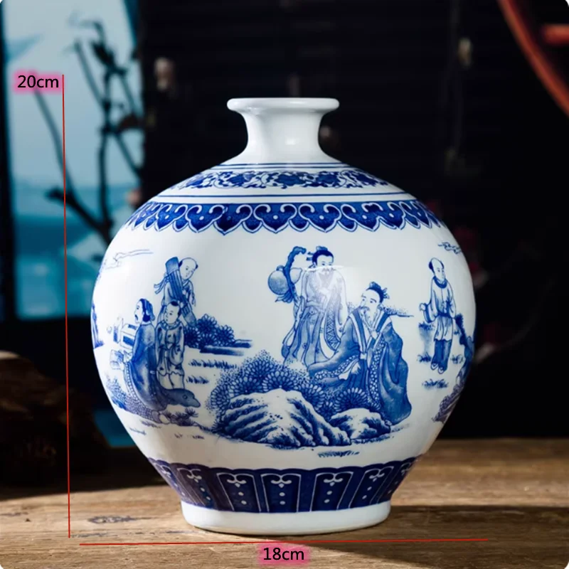 

Винтажная фарфоровая ваза LISM сине-белая