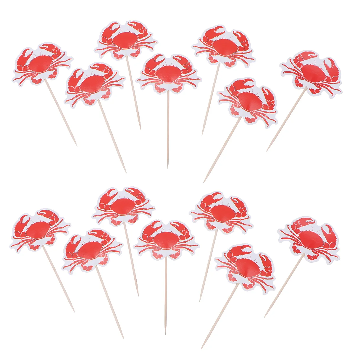 

24pcs Big Red Crab Birthday Fruit Picks Dessert Table Decorative Supplies for Party Festivals