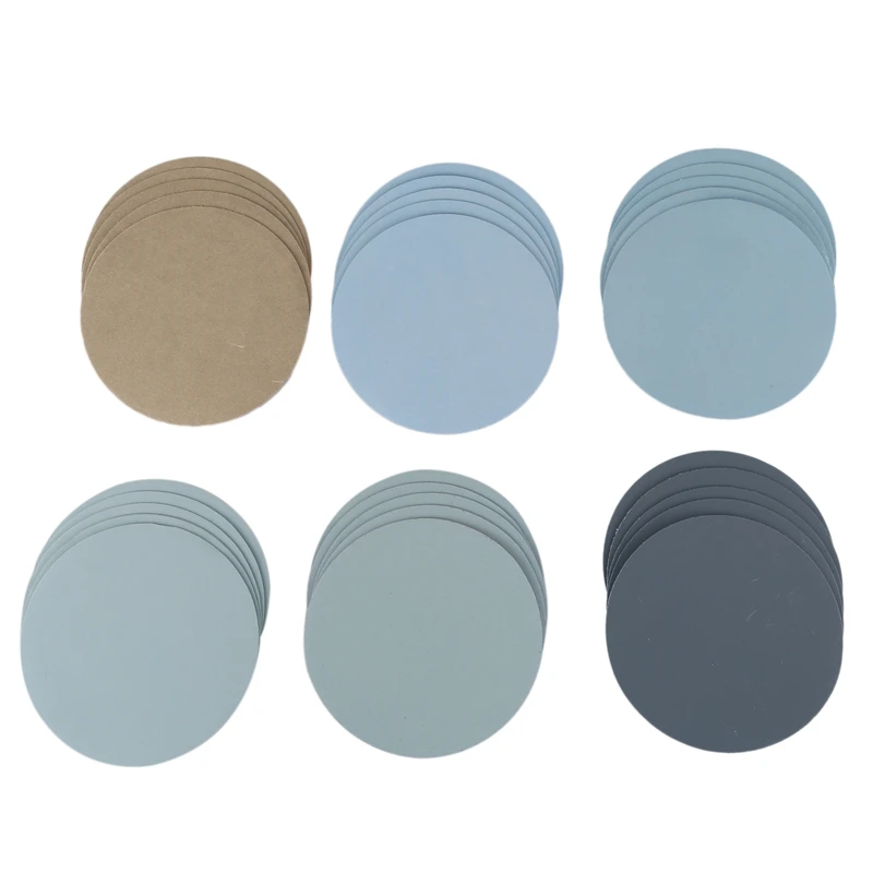 

30Ps125mm Water Grinding Abrasive Paper 5Inch Grit 1500-10000 Sanding Discs Hook Loop Sandpaper Round Sandpaper Disk Sand Sheet