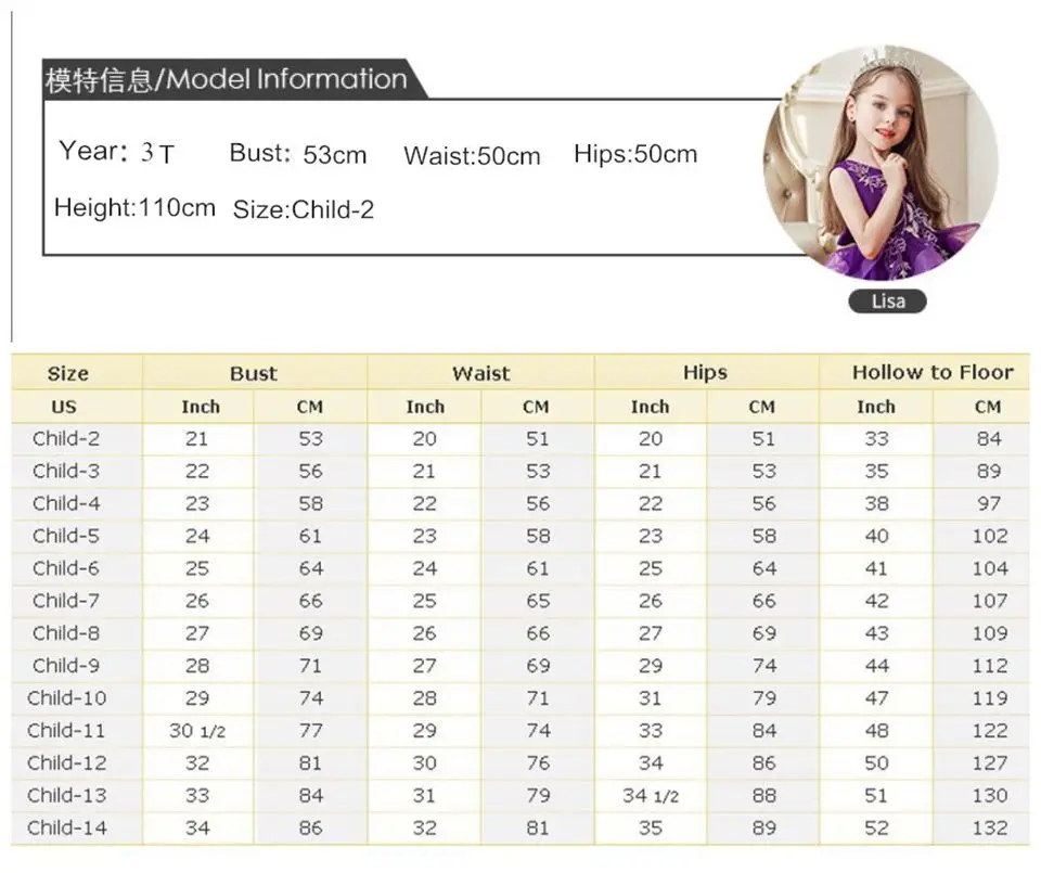 Сиреневое платье принцессы для девочек Тюлевое Пышное Платье с милыми цветами