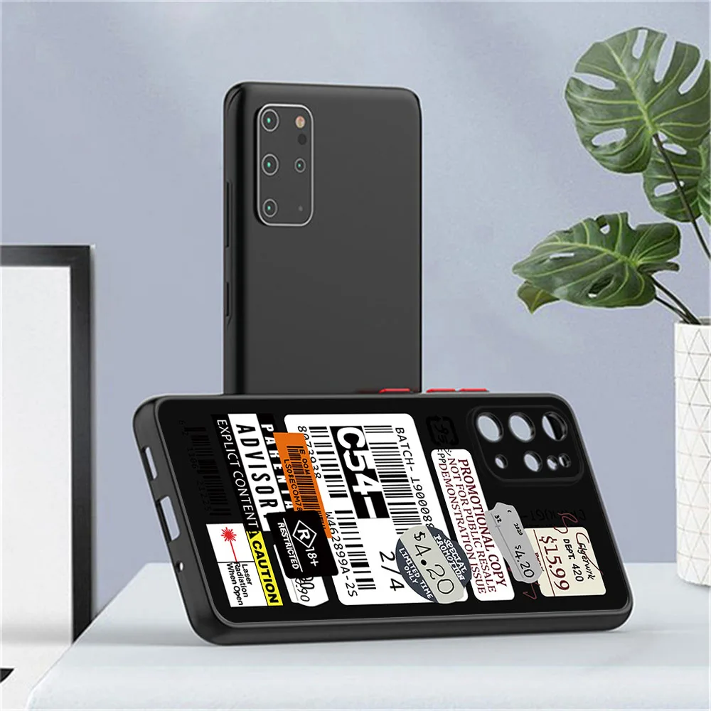 Фото Чехол для телефона Samsung A16 S25 Ultra S24 S10 S20 S21 S22 S23 fe Note20 Simple Dhl Express Label Matte Frosted Translucent Cover №2
