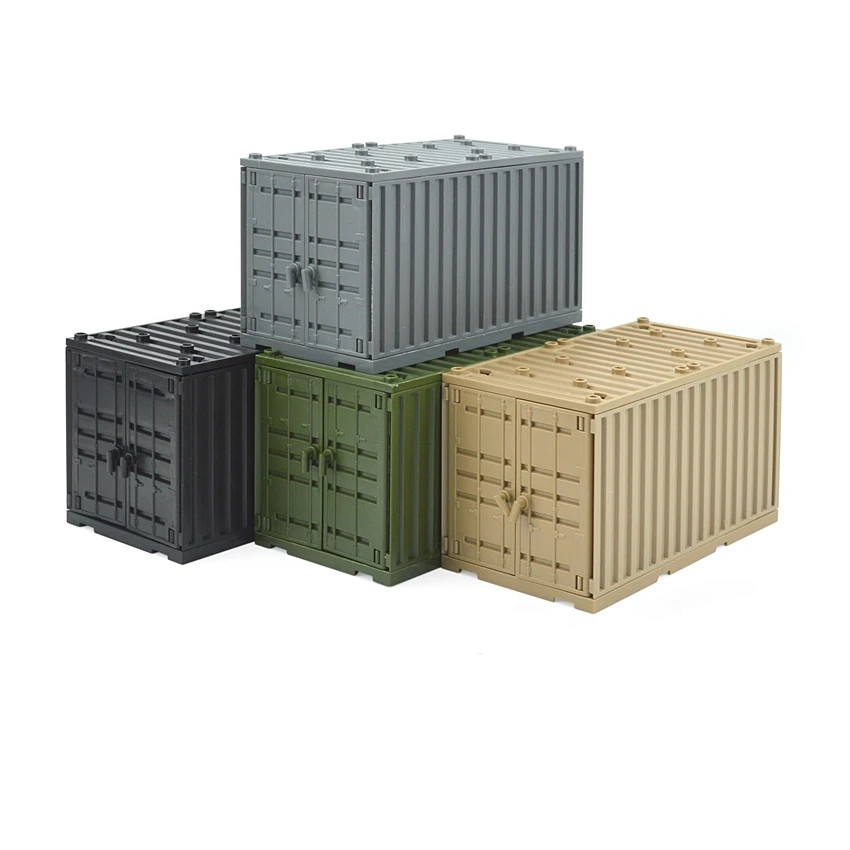 

MOC Military Container Weapon Boxes Building Block Mini Figure Accessories Army Scene WW2 DIY Military Weapon Container Bricks
