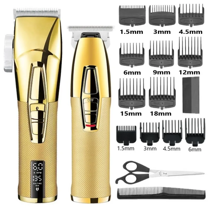 

Kemei Professional Hair Clipper for Men Adjustable Electric Beard Hair Trimmer Rechargeable Barber Machine Cordless Metal Handle