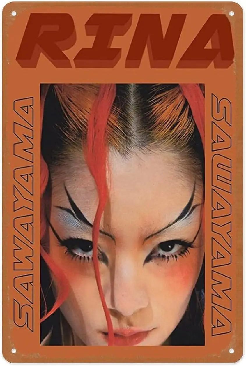 Винтажная металлическая табличка - Рина Савайяма - 8x12 дюймов, настенное украшение для гаража, мужской берлоги, игровой комнаты, кофейни или домашнего бара. (art.: 3920dd41bb89b) - 3920dd41bb89b