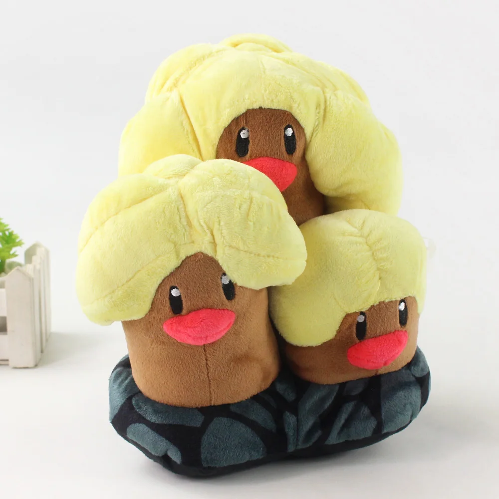 

18cm Dugtrio Plush Toys Hot Game Pokemon Ground Type Cartoon Dolls