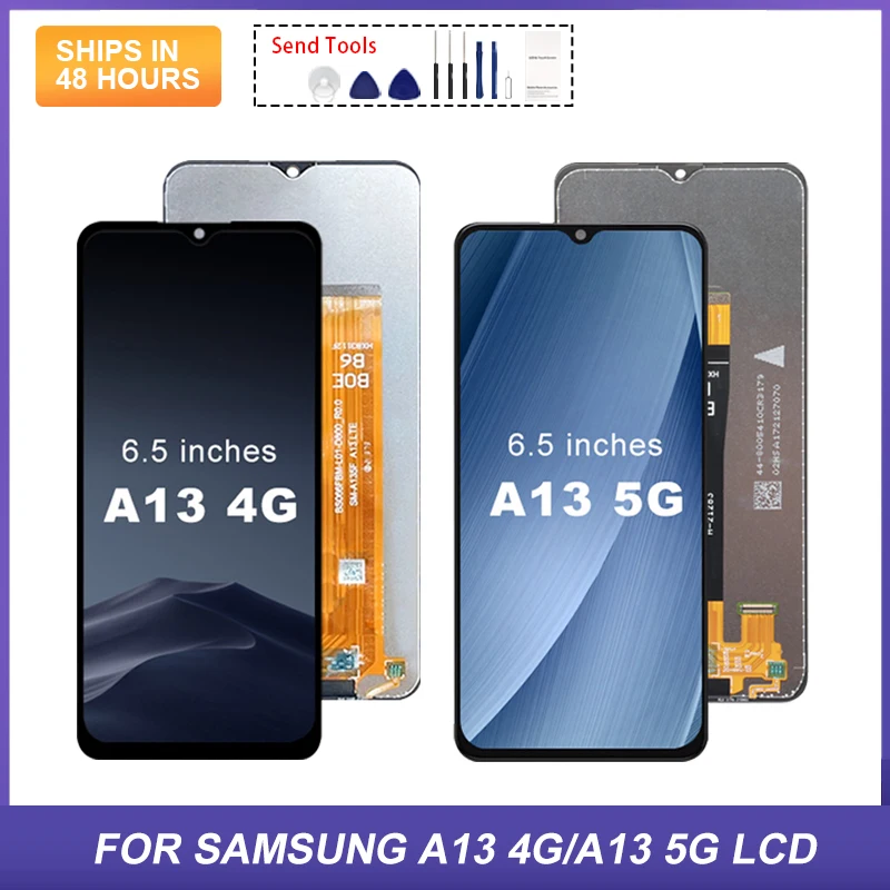 

4G A135 Display For Samsung Galaxy A13 Lcd Screen Touch Digitizer A13 5G Display A136 A136U A136B Assembly With Frame 1Pcs