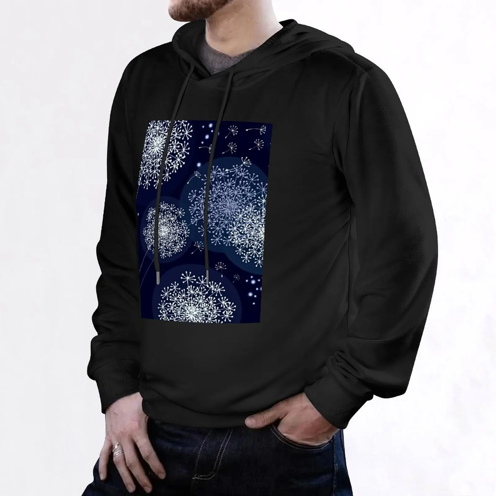 MIDNIGHT DANDELION by MS Pullover Hoodie men's clothing male clothes korean style japanese pullover hoodies