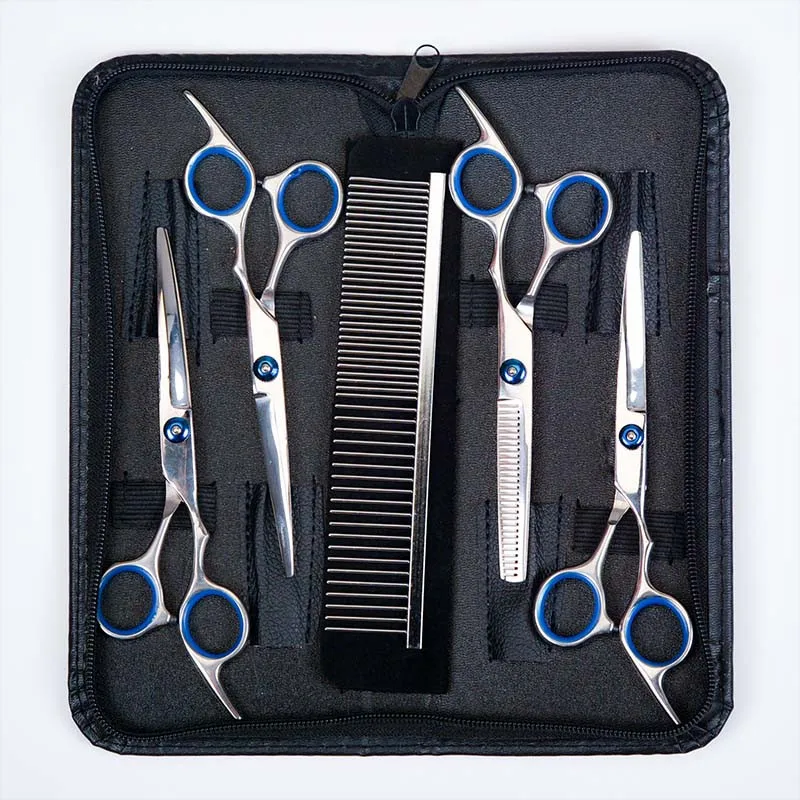 

Cutting Shears Para Shears Inch Tesoura 6 Hair Dog Straight Curved Grooming Kit Cat Pet Thinning Scissors Thinning Set