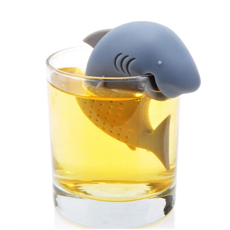 

New Shark Tea Leak Infuser Silicone Strainers Tools Strainer Infuser Filter Empty Bag Leaf Diffuser Mate Set Kitchen Accessories