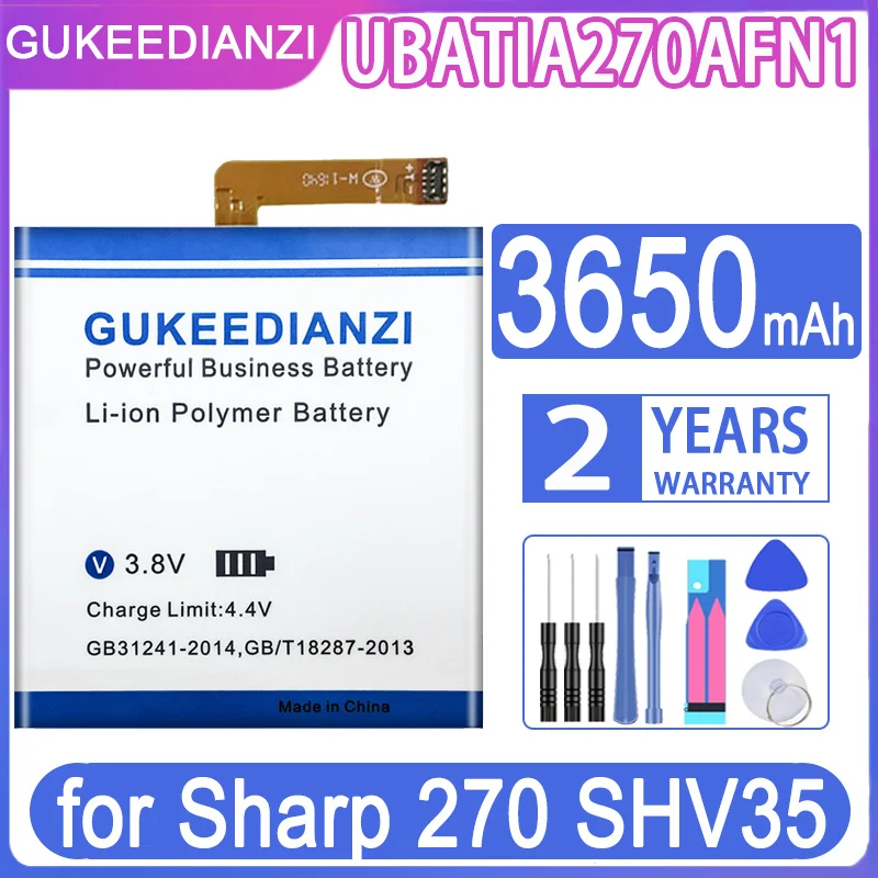 

GUKEEDIANZI Replacement Battery UBATIA270AFN1 3650mAh for Sharp 270 SHV35 Sharp270