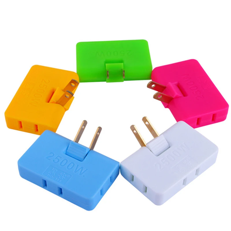 

US 3 In 1 Extension Plug Electrical Adapter 180 Degree Rotation Adjustable NEW