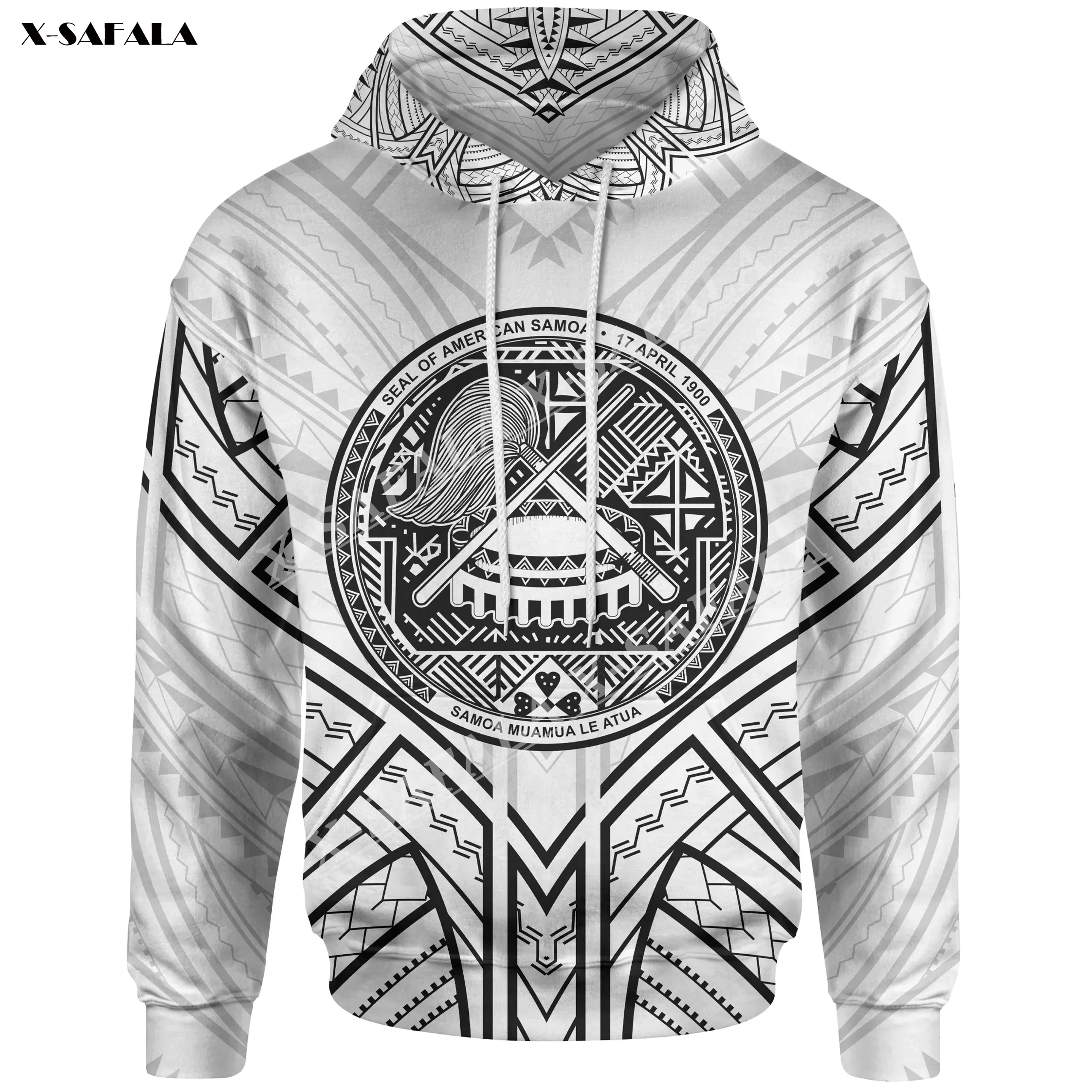 

American Samoa Seal Tribal Patterns Custom 3D Print Zipper Hoodie Men Pullover Sweatshirt Hooded Jersey Tracksuit Outwear Coat