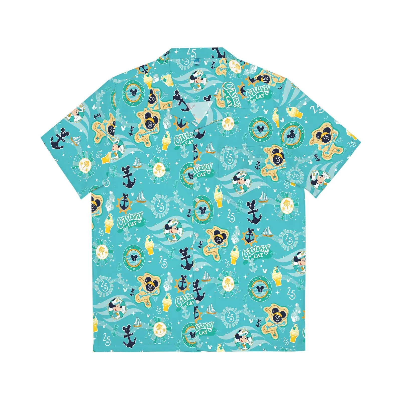 

Гавайская Мужская рубашка Dcl с Микки Маусом, винтажная гавайская рубашка с пуговицами, с принтом Диснея круиз-линия, на 25-ю годовщину, лето