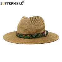buttermere sun hats for women men british style panama hat summer straw hat jazz wide brim flat cap male female accessories