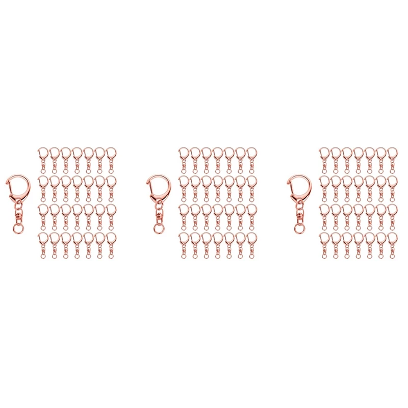 

Брелок для ключей из розового золота, пружинный защелкивающийся брелок для ключей с цепочкой и соединительными кольцами, детали для брелока «сделай сам» для подвесной пряжки, 150 шт.