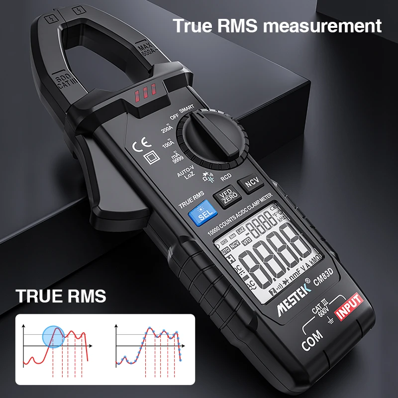 

True RMS Digital Clamp Meter DC/AC Current 6000/10000 Counts Multimeter Ammeter Voltage Tester Amp Hz Capacitance NCV Ohm Test