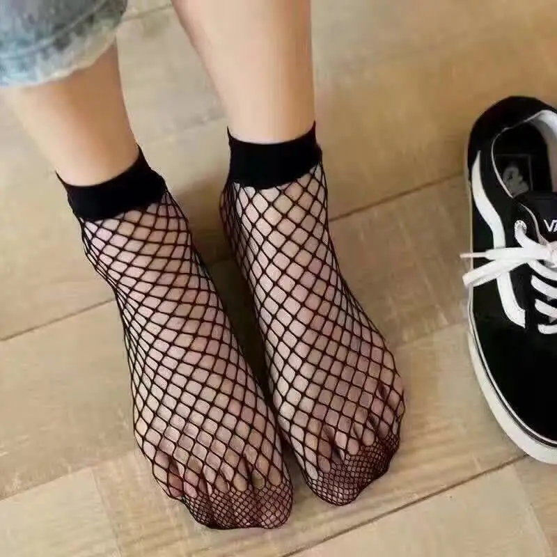 

Summer Mesh Stockings Trendy Cross Fishnet Socks British Style All-Matching Loose Socks Women's Socks Fishnet Mesh Stockings