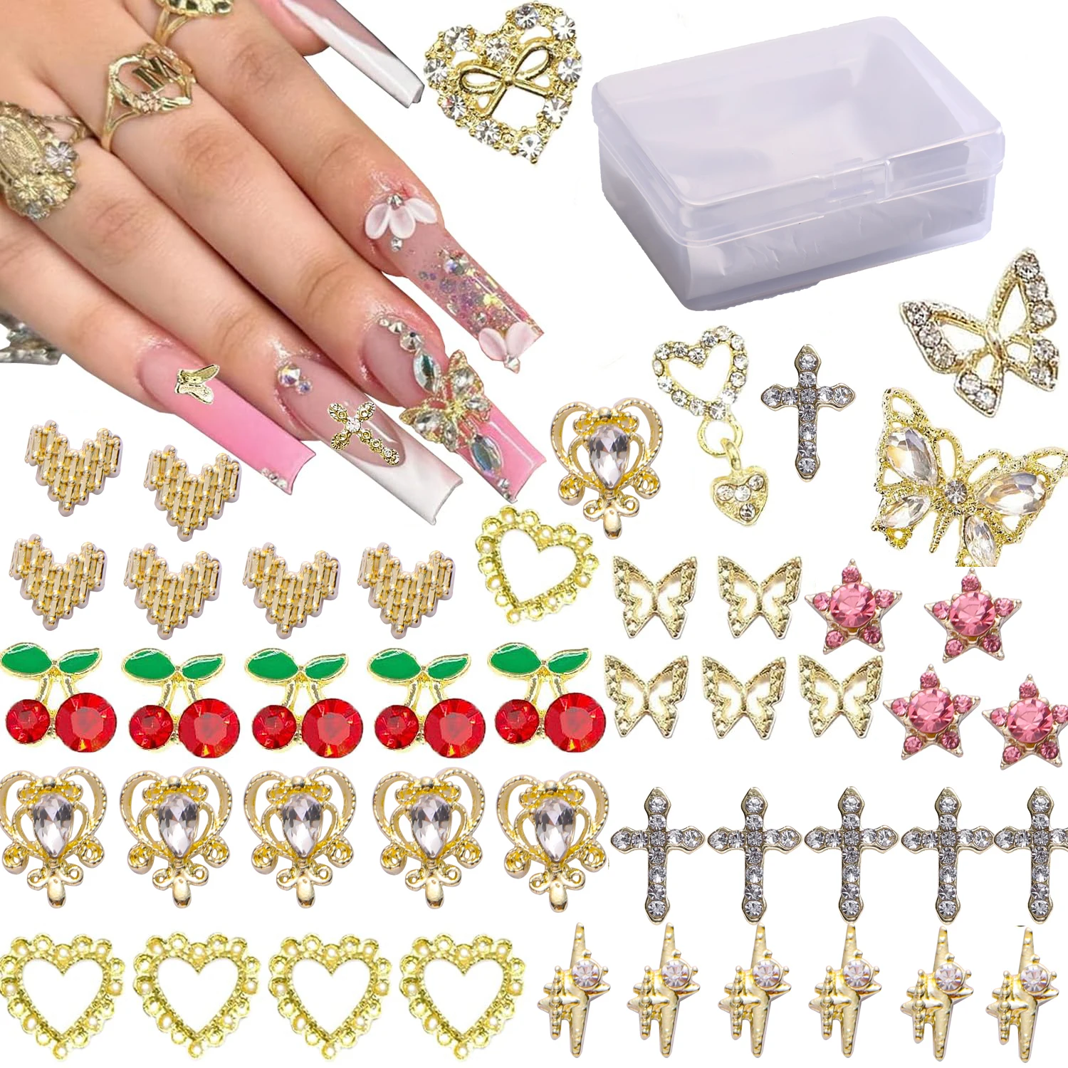 165 шт. Женские Подвески для ногтей в виде бабочки