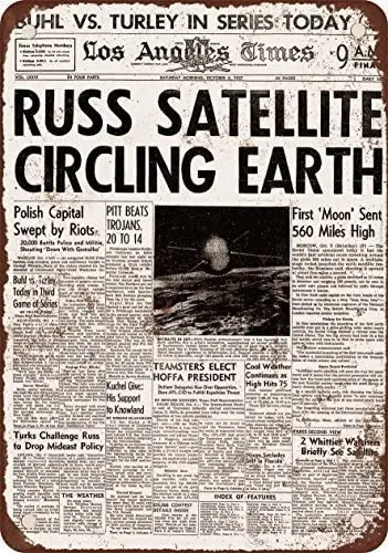 

Satellite Circlingsearth Sputnik Headline,Plaque Home Decor Warning Garage Gifts Garden Fashion Decor Bar Pub Home Vintage Look